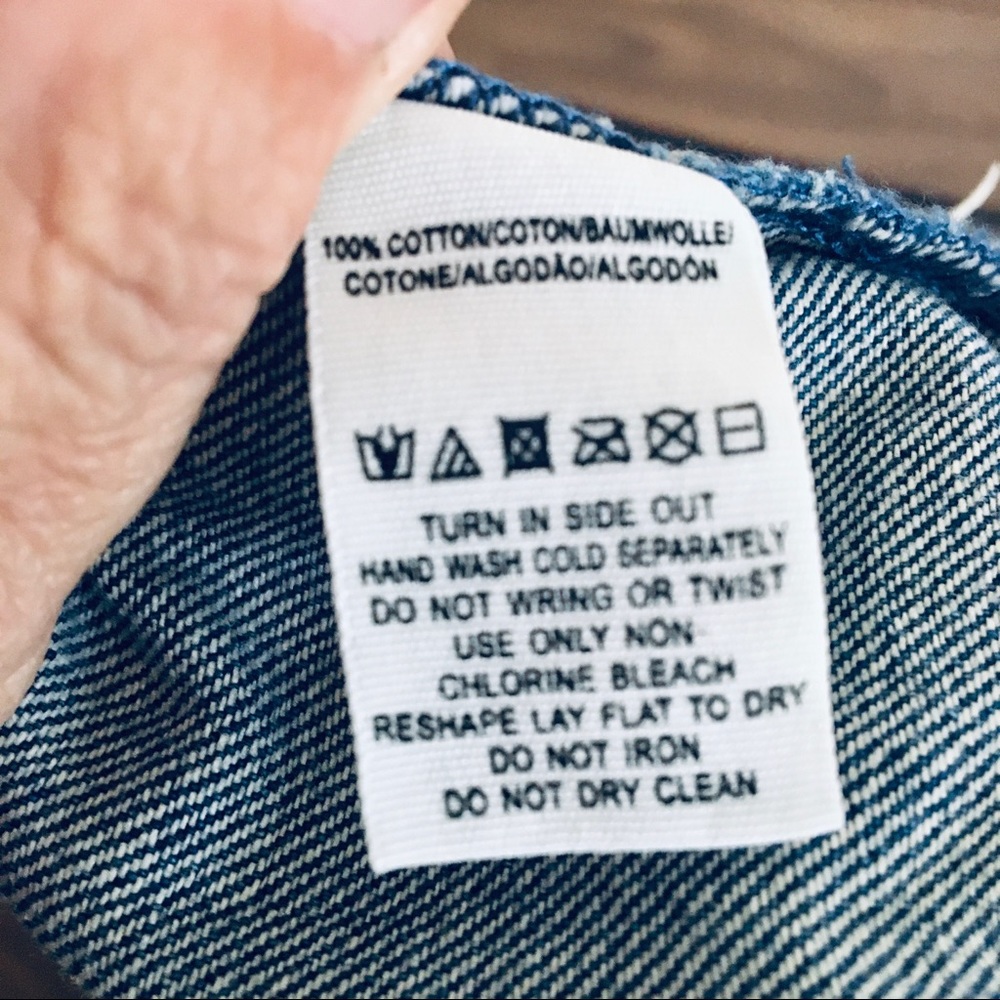 Free People Jean Mini Skirt with Frayed Hem Size 4 - Picture 9 of 9